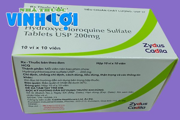 Hình ảnh hộp thuốc HCQ (Hydroxychloroquine) 200mg