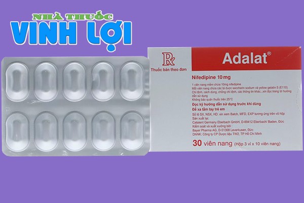 Hình ảnh hộp và vỉ thuốc Adalat 10mg