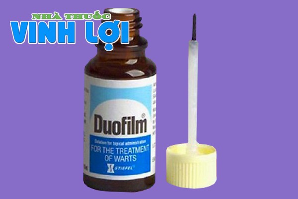 Hình ảnh lọ và dụng cụ bôi thuốc Duofilm