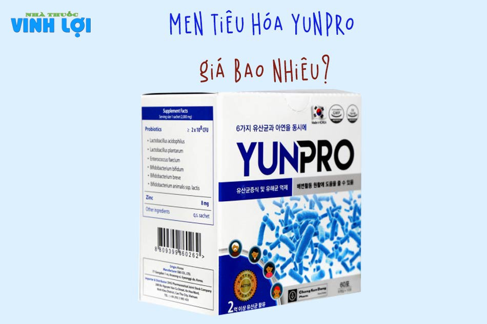 Men tiêu hóa Yunpro giá bao nhiêu?