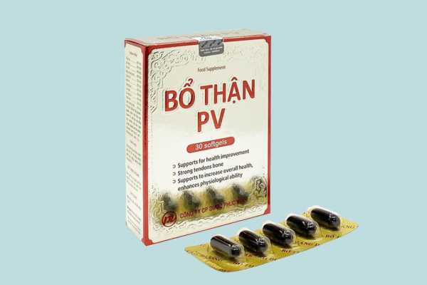 Bổ thận PV là thực phẩm bảo vệ sức khỏe được sản xuất bởi công ty dược phẩm Phúc Vinh