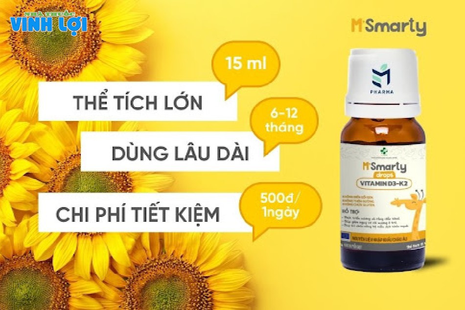 M'Smarty Vitamin D3K2 có hàm lượng cao
