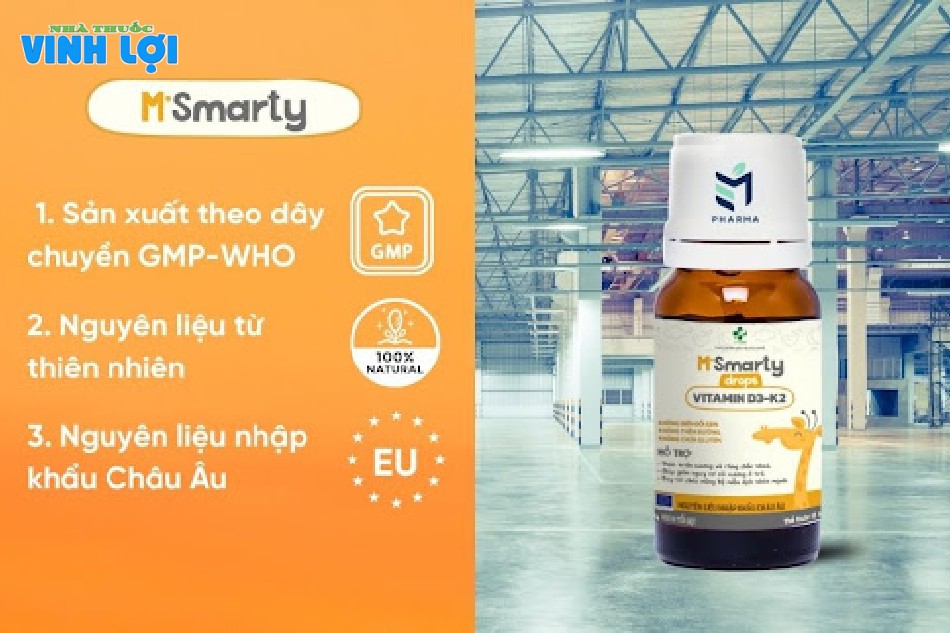 M'Smarty Vitamin D3K2 có xuất xứ tin cậy