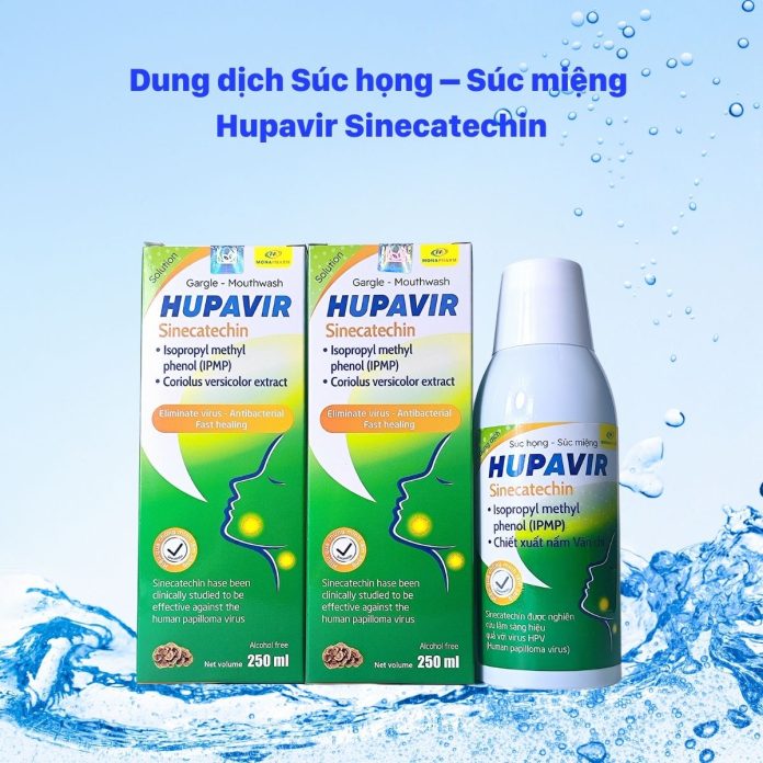 Dung dịch Súc họng – Súc miệng Hupavir Sinecatechin