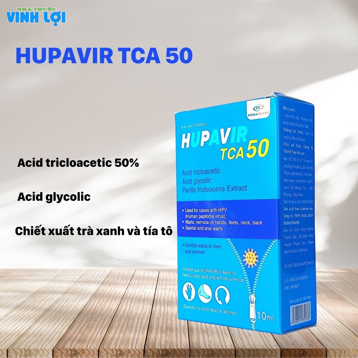 Thành phần của HUPAVIR TCA 50