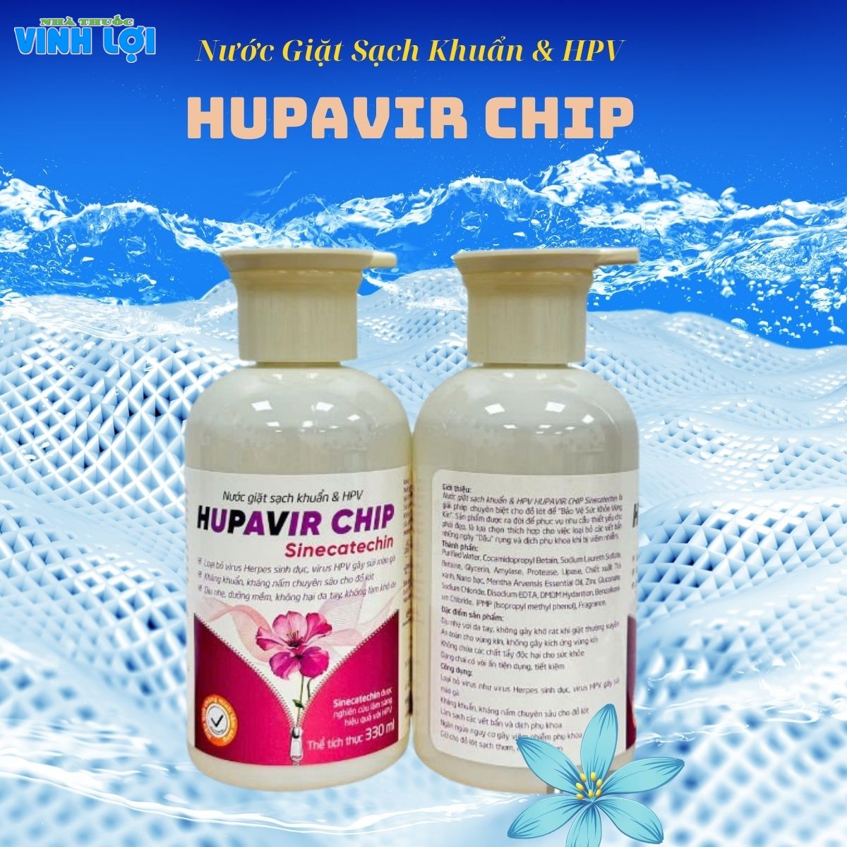 Nước Giặt Sạch Khuẩn & HPV Hupavir Chip