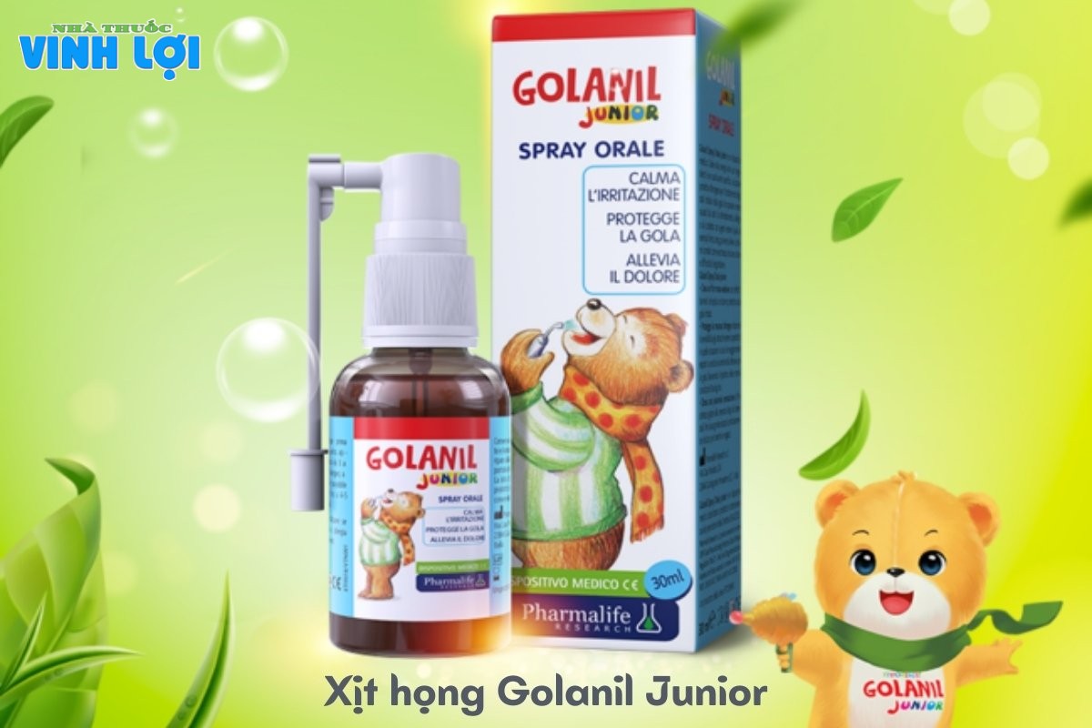 Xịt họng thảo dược cho trẻ từ 1 tuổi Golanil Junior