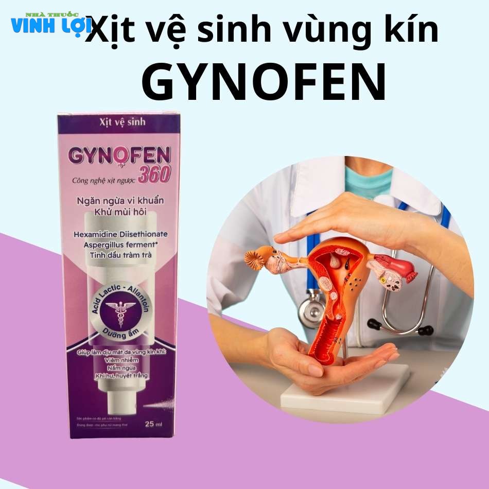 Xịt nấm ngứa phụ khoa GYNOFEN 360 hỗ trợ làm sạch vùng kín