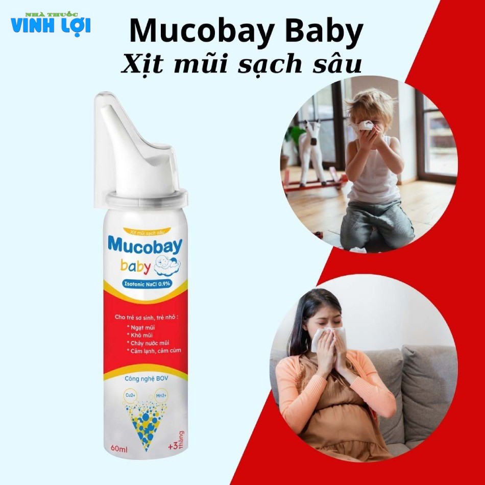 Xịt mũi sạch sâu Mucobay Baby