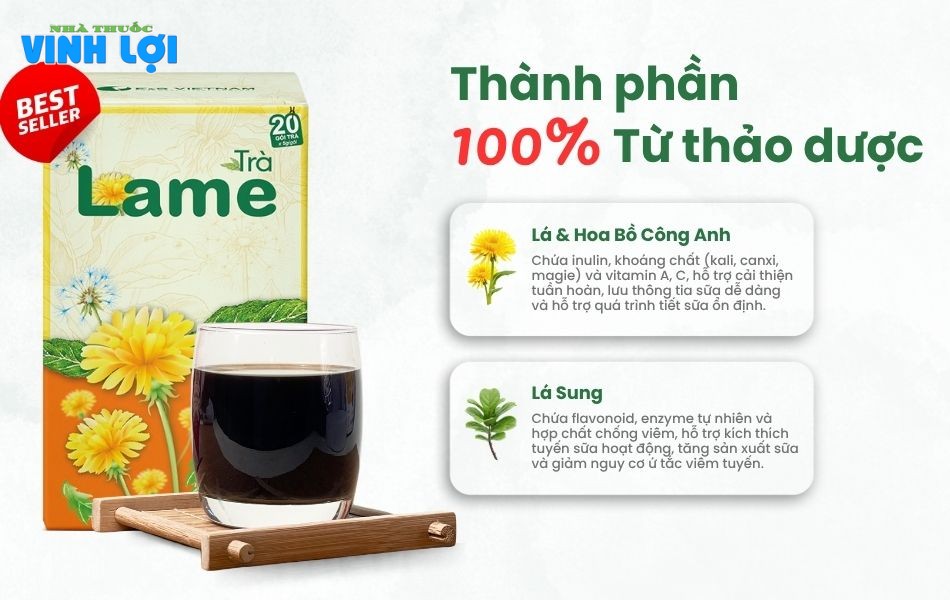 Trà Lame với thành phần thảo dược thiên nhiên an toàn và lành tính