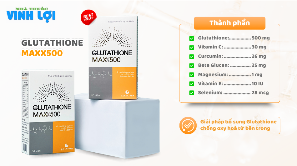 Thành phần nổi bật của Glutathione MAXX500