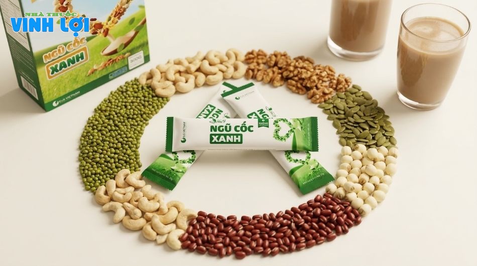 Ngũ cốc nội tiết Xanh tối ưu công thức bổ sung khoáng chất kiềm, hạn chế đường tinh luyện gây chuyển hóa axit