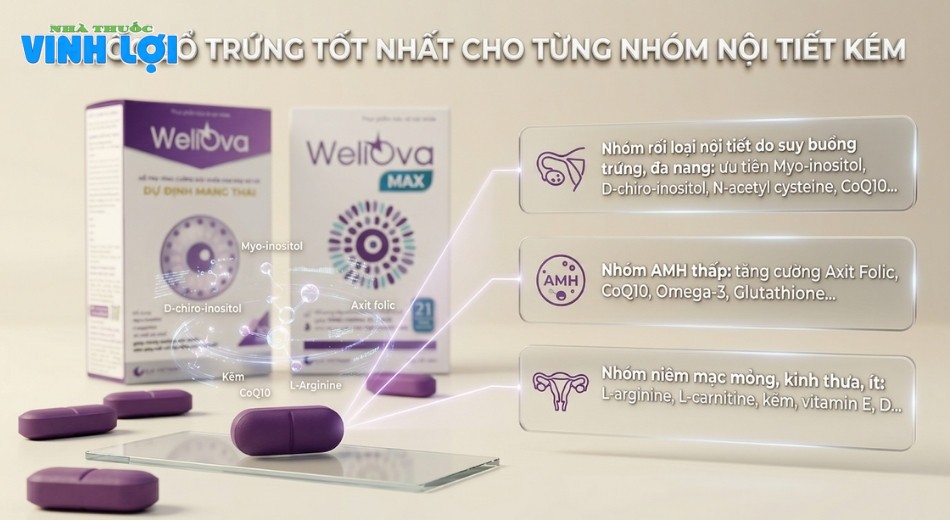 Mỗi nhóm nội tiết kém cần ưu tiên một số hoạt chất chuyên biệt hơn trong công thức