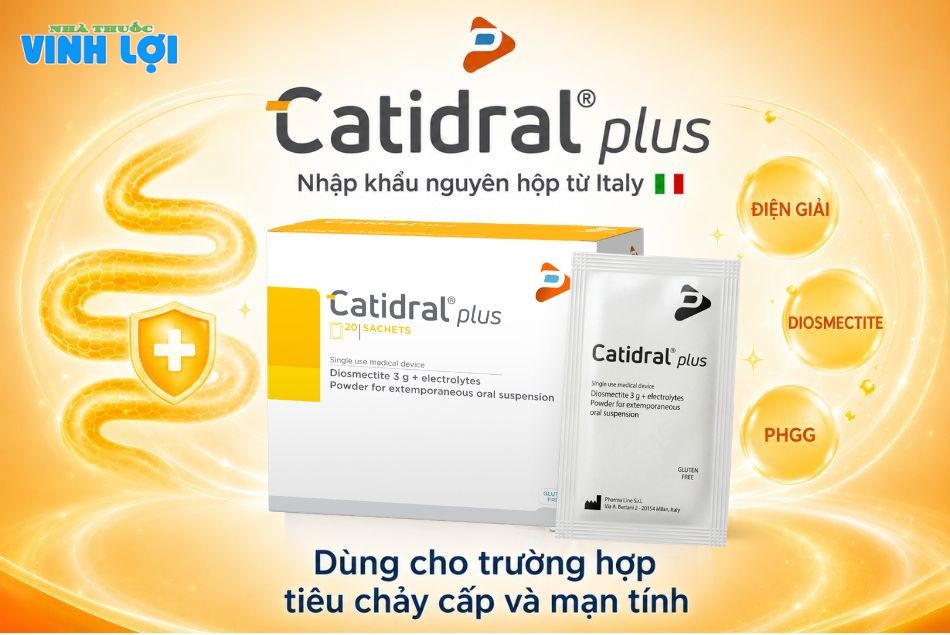 Catidral® Plus – Giải pháp hỗ trợ điều trị và dự phòng tiêu chảy cấp, mạn tính