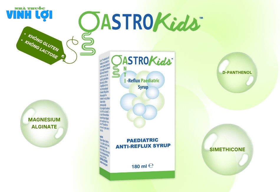 Gastrokids có công thức độc đáo, không chứa gluten-lactose